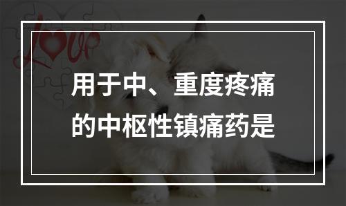 用于中、重度疼痛的中枢性镇痛药是