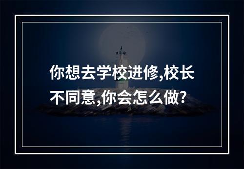 你想去学校进修,校长不同意,你会怎么做?