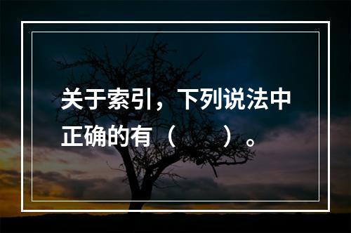 关于索引，下列说法中正确的有（　　）。