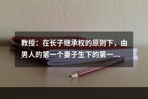 教授：在长子继承权的原则下，由男人的第一个妻子生下的第一个男