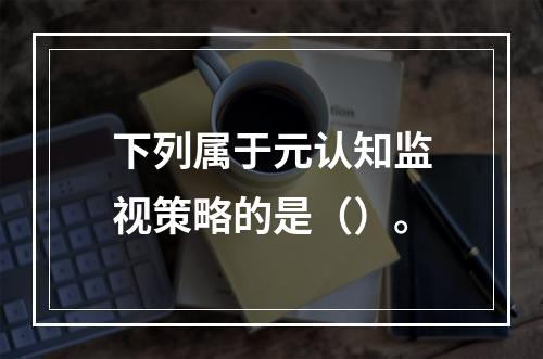 下列属于元认知监视策略的是（）。