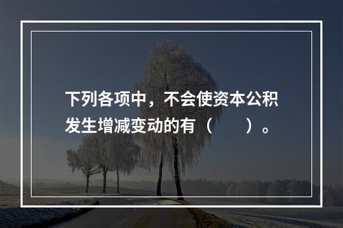 下列各项中，不会使资本公积发生增减变动的有（　　）。