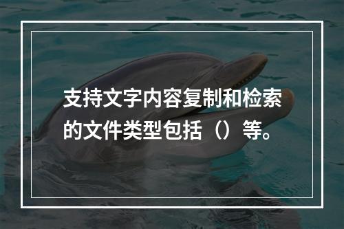 支持文字内容复制和检索的文件类型包括（）等。