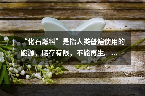 “化石燃料”是指人类普遍使用的能源，储存有限，不能再生。以下