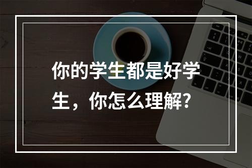 你的学生都是好学生，你怎么理解?