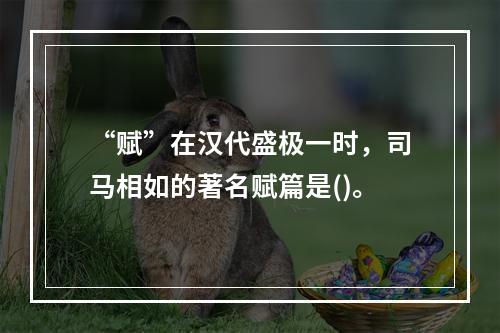 “赋”在汉代盛极一时，司马相如的著名赋篇是()。