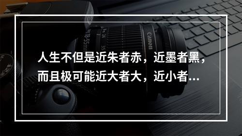 人生不但是近朱者赤，近墨者黑，而且极可能近大者大，近小者小。