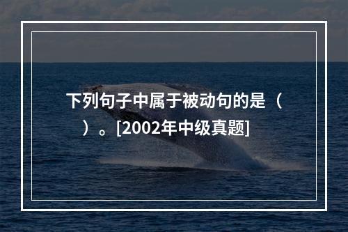 下列句子中属于被动句的是（　　）。[2002年中级真题]