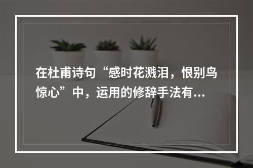 在杜甫诗句“感时花溅泪，恨别鸟惊心”中，运用的修辞手法有（