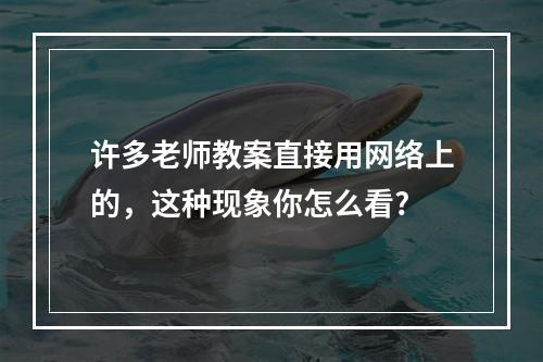 许多老师教案直接用网络上的，这种现象你怎么看?