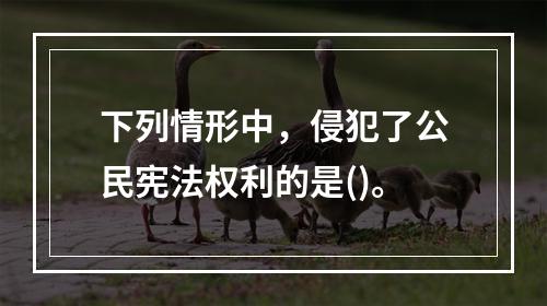 下列情形中，侵犯了公民宪法权利的是()。