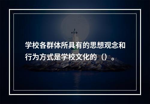 学校各群体所具有的思想观念和行为方式是学校文化的（）。