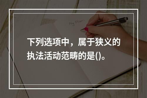 下列选项中，属于狭义的执法活动范畴的是()。