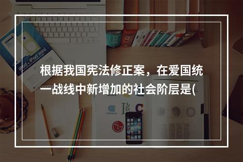 根据我国宪法修正案，在爱国统一战线中新增加的社会阶层是(