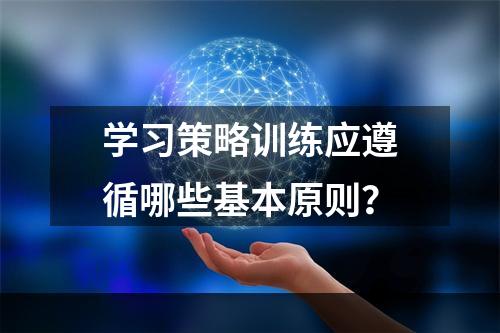 学习策略训练应遵循哪些基本原则？