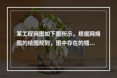 某工程网图如下图所示，根据网络图的绘图规则，图中存在的错误有