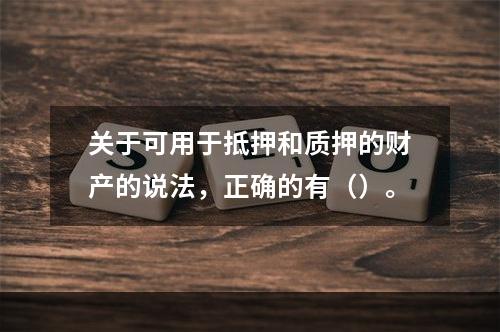 关于可用于抵押和质押的财产的说法，正确的有（）。