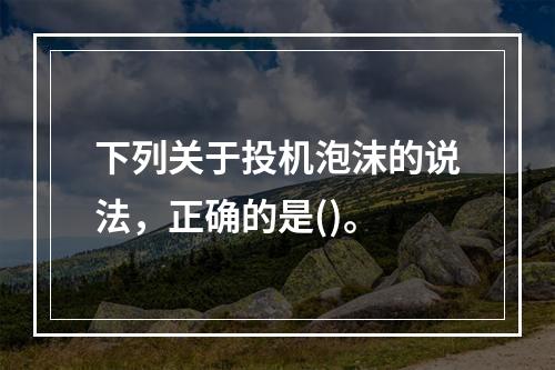 下列关于投机泡沫的说法，正确的是()。