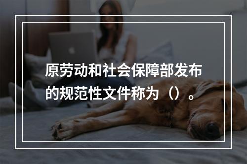 原劳动和社会保障部发布的规范性文件称为（）。