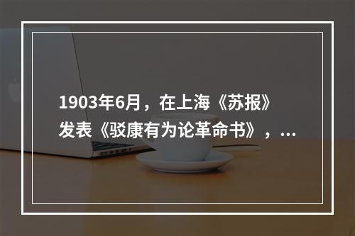 1903年6月，在上海《苏报》发表《驳康有为论革命书》，批驳