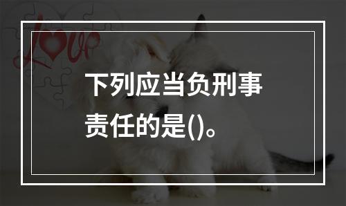 下列应当负刑事责任的是()。