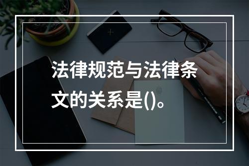 法律规范与法律条文的关系是()。