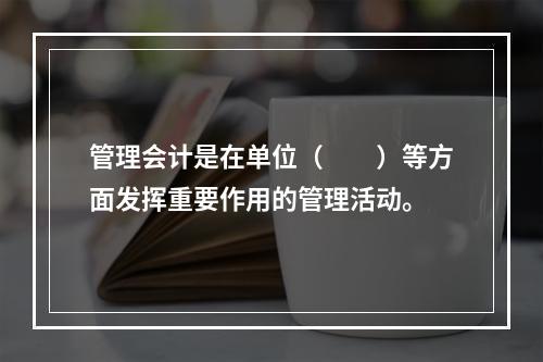 管理会计是在单位（　　）等方面发挥重要作用的管理活动。