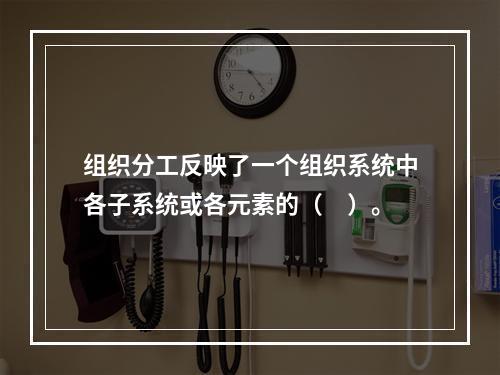 组织分工反映了一个组织系统中各子系统或各元素的（　）。