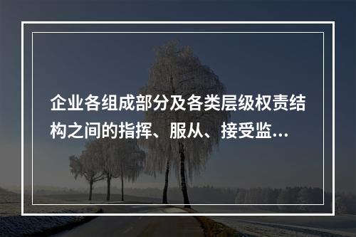 企业各组成部分及各类层级权责结构之间的指挥、服从、接受监督等