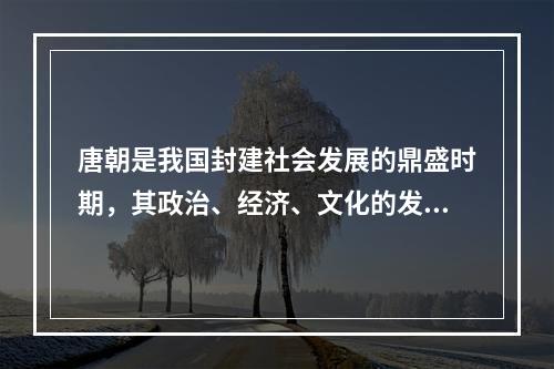 唐朝是我国封建社会发展的鼎盛时期，其政治、经济、文化的发展在