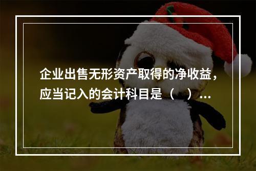 企业出售无形资产取得的净收益，应当记入的会计科目是（　）。