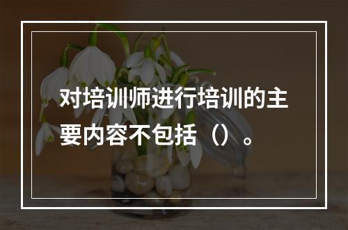 对培训师进行培训的主要内容不包括（）。