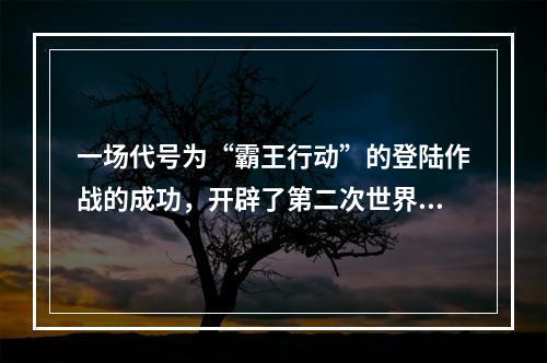 一场代号为“霸王行动”的登陆作战的成功，开辟了第二次世界大战