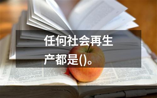 任何社会再生产都是()。