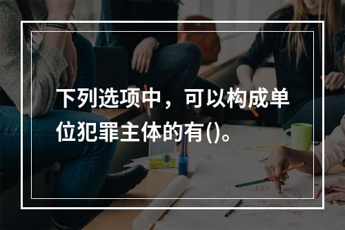 下列选项中，可以构成单位犯罪主体的有()。