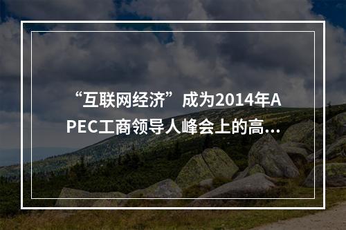 “互联网经济”成为2014年APEC工商领导人峰会上的高频热