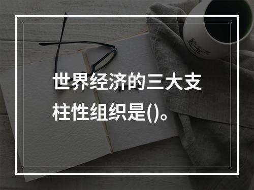 世界经济的三大支柱性组织是()。