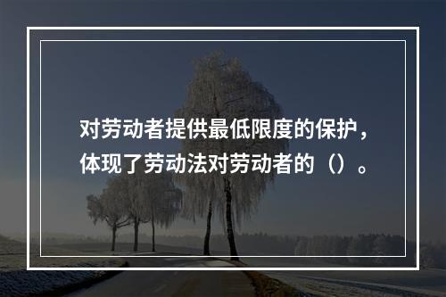 对劳动者提供最低限度的保护，体现了劳动法对劳动者的（）。