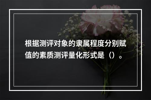 根据测评对象的隶属程度分别赋值的素质测评量化形式是（）。