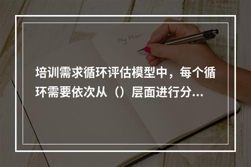 培训需求循环评估模型中，每个循环需要依次从（）层面进行分析。