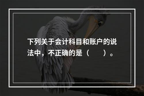 下列关于会计科目和账户的说法中，不正确的是（　　）。