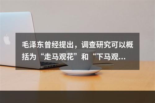 毛泽东曾经提出，调查研究可以概括为“走马观花”和“下马观花”