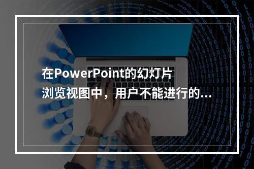 在PowerPoint的幻灯片浏览视图中，用户不能进行的操作