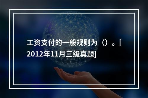 工资支付的一般规则为（）。[2012年11月三级真题]