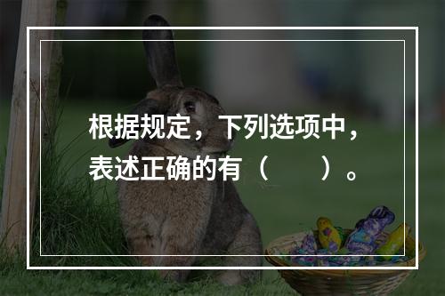 根据规定，下列选项中，表述正确的有（　　）。