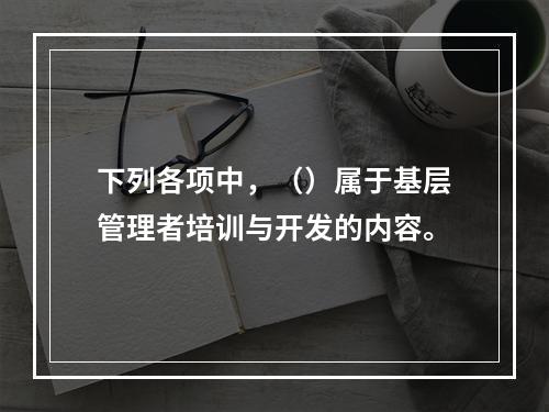 下列各项中，（）属于基层管理者培训与开发的内容。