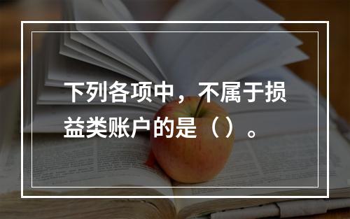 下列各项中，不属于损益类账户的是（ ）。