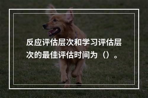 反应评估层次和学习评估层次的最佳评估时间为（）。