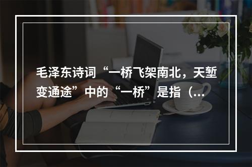 毛泽东诗词“一桥飞架南北，天堑变通途”中的“一桥”是指（）。