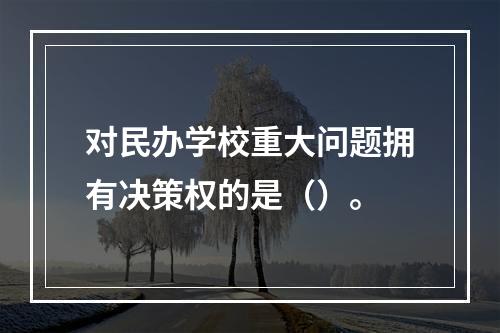 对民办学校重大问题拥有决策权的是（）。